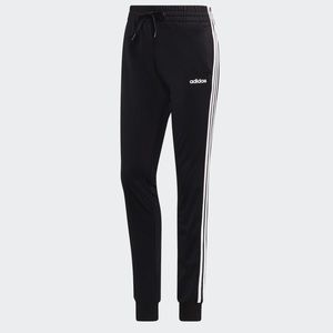 adidas Womens Black White Striped Tricot Polyester Jogger Pants